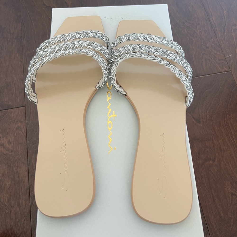 Santoni Women's Sandals with Silver Crystal